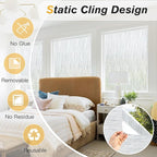 Haton Window Privacy Film, Frosted Glass Privacy Window Clings, Sun Blocking Frosting Opaque Coverings, Static Cling Removable Decorative Stickers for Home Door, Non-Adhesive 17.5" x 78.7"
