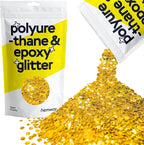 Hemway Glitter for Resin 100g Gold Metallic Crystals for Epoxy Craft Super Chunky Flakes Tumblers Wax Melt