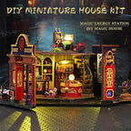 DIY Miniature House Kit, Mini House Building Kit with LED & Music Movement, DIY Miniature Kit for Adults Teen, Dollhouse Kit, Magic Energy Station