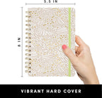 PAPERAGE Lined Spiral Journal Notebook, (Golden Safari), 160 Pages, Hardcover Journal for Women & Men, Medium 5.5 in x 8 in - 100 GSM, Thick Paper, Spiral Notebook for Work, School & Journaling