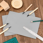 Yeaqee 2 Pcs 9 x 12 Inch Linoleum Block Rubber Carving Block Soft Linocut Blocks Large Linoleum Sheet Unmounted Lino Plates for Engraving Art Project Printmaking Artist Studio Supplies, Gray