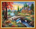 Dimensean Stamped Cross Stitch Kits Full Range of Embroidery Patterns Starter Kits for Beginners Adult or Kids DIY Cross Stitches Needlepoint Kits 11CT-Dream Home 16x20 inch