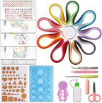 Halandar Paper Quilling Tools Set 24 pcs with 45 Colors 900 5mm Quilling Strips for Quilling Beginners and Paper Art Craft Lovers, DIY Handcraft Quilling Set
