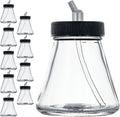 Master Airbrush (Pack of 10) TB-010 Empty 2.7-Ounce (80cc) Glass Jar Bottles with 30° Down Angle Adaptor Lid Assembly - Fits Dual-Action Siphon Feed Airbrushes, Use with Master, Badger, Paasche, Iwata