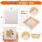 FIXSMITH Mini Stretched Canvas for Painting - 24 Pack 4 x 4 Inch, 2/5” Profile Small Square Canvases, 100% Cotton Blank Canvas, Home Decor Project, Art Supplies for Acrylic Oil Painting