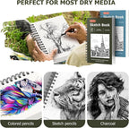 Soucolor 5.5" x 8.5" Sketchbook Pack of 2, 200 Sheets Blank Journal Notebook, A5, Spiral Bound Sketch Pad Drawing Book Acid-Free Paper (68lb/100gsm), Painting Sketching Drawing Notebook Art Supplies