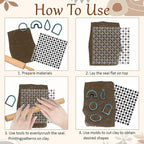 CHGCRAFT Daily Simple Plaid Style Polymer Clay Texture Sheets Geometric Pattern Silicone Texture Stamp Clay Texture Mat Modeling Pattern Pad Sheets for Jewelry and Earrings Tools, 5.5x5.5 inch