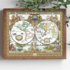 Maydiyer 14CT Counted Cross Stitch Kits Unprinted Embroidery Kit,Starter Kits for Beginners Needlework Sets-Old World Map 20×16.5 inch