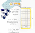 Breman Precision Quilting Rulers – 6x12 Inch Clear Acrylic Rulers for Quilting and Sewing – Laser-Cut Edge, Easy-Read Grid Lines, Angled Markers – Fabric Guide for Left & Right-Handed Users