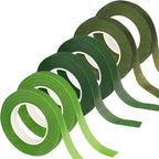 6 Rolls Floral Tape, 1/2" by 180Yard Green Floral Tape for Bouquet Stem Wrap Flower Arranging Craft Projects Corsages, Wedding Bouquet