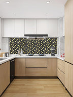 Blujellyfish Black and Gold Backsplash Wall Tiles Hexagon Mosaic Shower Floor Tile Kitchen Bathroom Tile (Box of 5 Sheets)