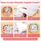 Mosaic Crystal Grout for Glass Tiles, DIY Mosaic Art and Craft Projects