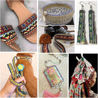 PH PandaHall 7 Yards Jacquard Ribbon, 1.3 Inch Vintage Sewing Emobridered Woven Ribbon Floral Fabric Trim Fringe Sewing Decor Trim for Boho Persian Ramadan Bag Straps Clothing Sewing Gift Home Decor