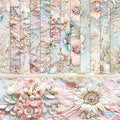 Scrapbook Paper 6X6, Card Making Supplies, Single-Sided Cardstock Paper Pads, Decorative Craft Paper, Pearlescent Bloom Pattern Paper Pack, Decopodge Papers, Scrapbooking junk journal Supplies-24 PCS