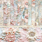 Scrapbook Paper 6X6, Card Making Supplies, Single-Sided Cardstock Paper Pads, Decorative Craft Paper, Pearlescent Bloom Pattern Paper Pack, Decopodge Papers, Scrapbooking junk journal Supplies-24 PCS
