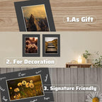 HOTUO 10 Pack Black 11x14 Picture Frame Mats, Pre-Cut 11x14 Picture Mats with Ivory Core Bevel Cut for 8x10 Photo, Signature Friendly 4 Ply Thickness Photo Mat for Frames/Artwork/Print/Picture