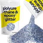 Hemway Polyurethane & Epoxy Resin Glitter 100g / 3.5oz Metallic Crystal Flake Additive for Flooring Jewelry Tumblers Glass Pigment - Extra Chunky (1/24" 0.040" 1mm) - Azure Blue