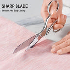 Stainless Steel Fabric Scissors – Professional Senior Tailor Sewing Scissors, Sharp Durable, Easily Cut Multiple Layers Fabrics, 8-Inch