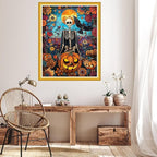 Hopeart Stamped Cross Stitch Kits for Beginner Embroidery Kits for Beginners Adults DIY 11CT Cross Stitch Patterns Needlepoint Kits Crossstitching Kits-Magic Skull 16x20 inch