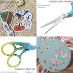 BIHRTC 4.5Inch Stainless Steel Sharp Tip Scissors with Leather Safe Cover Household Needlework Scissors for Embroidery Craft Needle Work Art Work Handcraft Threading