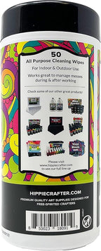 Paint and Art Wipes, Heavy-Duty Cleaner for Paint, Epoxy, Glue, Latex & Acrylic Stains, 1 Pack (50 Wipes), Safe for Hands, Brushes, Plastic, Metal, Wood & Floors