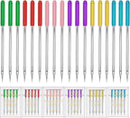 HONEYSEW 30 Pieces Sewing Machine Needles HAX1 130/705H Universal Regular Point Flat Shank Sewing Needle Compatible with Singer, Brother,Janome,Pfaff and Other Brand (Mix Color 6 Sizesx5PCS-30PCS)