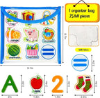 Felt Learning Letters and Numbers - 75 Felt Board Pieces for Flannel Board, Alphabet ABC for Toddlers, Kindergarten, Preschool