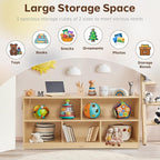 Toy Storage Organizer for Kids Room, Wooden Kids Bookshelf for Classroom, Cube Storage Organizer for Playroom, 5-Section Montessori Bookshelf & Toy Shelf for Nursery