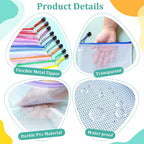 24pcs Mesh Zipper Pouch Bags, A5 9.4x7.1 Inches, 8 Colors, Organizing Pouches for Classroom, Home, Office & Puzzle Storage