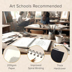 Artist’s Sketchbook Hardcover – 200GSM Very Thick Paper – Large, Spiral Sketch Book for Drawing and Mixed Media – Sketch Pad, Art Book - 11.4 x16.5, 40 Sheets / 80 Pages