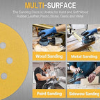 100PCS 5 Inch 8 Hole Sanding Discs 150 Grit,Gold Round Hook and Loop Sandpaper for Random Orbital Sander