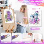 180 Sheets Watercolor Paper, 5"x7" White Water Color Paper Bulk, 140lb/300gsm Artist Drawing Coloring Supplies for Adults, Watercolors, Paint Set, Canvas Painting, DIY Projects, Valentine Gift Cards