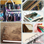 CooBigo Loose Leaf Binder Rings 1 Inch Metal Book Ring Clip for Index Card, Flashcard, Shower Curtain, DMC Embroidery Floss Organizer, Key Chain - Silver(50 Pack)