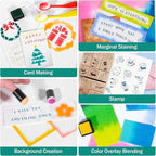 CraftyManor Mini Smudge Ink Pads for Stamps, Water Based Halo Dye Stamp Pad for Scrapbooking, DIY Craft Scrapbook Supplies for Adults (12 Colors)