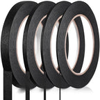 Epakh 4 Rolls Pinstripe Tape, Masking Tape in 1/16, 1/8, 1/4 and 1/2 Inch Wide, for Painters Automotive DIY Car Auto Paint Art(Black,55 yd)