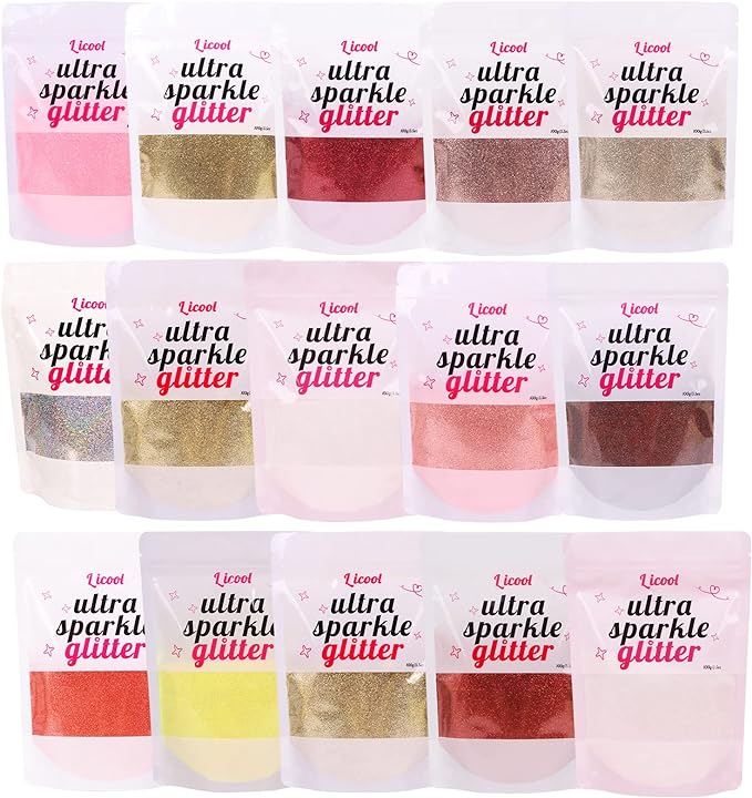 Holographic Fine Glitter, 100g/3.5oz Extra Fine Glitters Powder Packs for Resin, Craft Glitter for Tumblers Candle Slime Making, Festival Body Face Eyeshadow Nail Glitter (Chinese red)