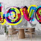 wall26 Wall Sticker/Wall Mural Colorful Graffiti, Not Peel and Stick, Non-Woven Wallpaper Decorative for Bedroom, Living Room, Office - 120x120 inches