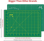 ArtAt Self Healing Cutting Mat: 9"x12" Non-Slip PVC Double Sided 5-Ply A4 Art Craft Rotating Mat, Rotary Cutting Mat for Quilting, Sewing Crafts Hobby Fabric Precision Scrapbooking Project Green