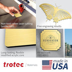 Trotec | Metallic Looking Acrylic Sheet | 12"x20"x1/16, 4 Pcs | Brushed Gold/Black | Metallic Finish - Scratch Resistant for Laser Engraving & Cutting,Printing,Glowforge,Name Plate | USA Made