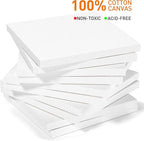 GOTIDEAL Stretched Canvases for Painting, 16x16 Inch Set of 7, Primed White - 100% Cotton Blank Art Square Canvas Boards for Painting for Acrylic Pouring, Oil Paint Dry & Wet Art Media