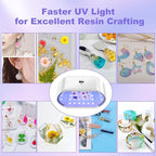 UV Light for Resin - Fast Curing UV Resin Light with Adjustable Time Setting Large Size 48W Two-Sided Portable Foldable UV Lamp with Silicone Mold Gloves
