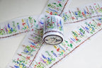 Medicinal Herbs Transparent Tape 5 x 5 cm – Clear Decorative Washi Adhesive Roll with Botanical Plant Design for Scrapbooking, Journaling, Planners, DIY Crafts, Card Making, Stationery Supplies