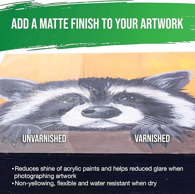 U.S. Art Supply 16 oz Matte Acrylic Varnish for Acrylic Painting, Permanent Clear Protection, Reduces UV & Photography Glare