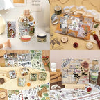37 Rolls Vintage Washi Tape Set - Decorative Tape Floral Butterfly Mushroom Botanical,Adhesive Tape for Journaling Supplies,Scrapbooking,Junk Journal Supplies5/8/10/15/30/75mm Wide9.84ft Long/Roll