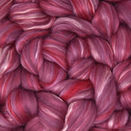 Merino Silk Luxe Tonal Designer Blend. Superfine Merino, Mulberry Silk, Tussah Silk. Top Roving for Spinning or Felting. Majestic Plum 4oz