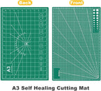 2 PCS Self Healing Cutting Mat 12" x 18": Sewing Rotary Cutting Mat for Crafts and Fabric Sewing Scrapbooking Quilting and Precision Cutting (2, Green)