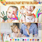 145 Pcs Mini Acrylic Paint Set for Kids, 12 Colors Washable Acrylic Paint Strip with 5 Paint Tray for Kids&Adults Craft Paint, with Mini Paint Strips for Easter Eggs Art Craft Painting Easter Gifts