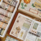 32 Rolls Vintage Washi Tape, Aesthetic Colored Decorative Cute Scrapbook Tape for Scrapbooking Supplies Journaling Craft Junk Journal