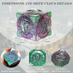 6 Sided Spinner DND Dice - Metal D4 D6 D8 D10 D10% D12 D20 All in One D&D Set - Cool Role Playing Gifts for Dungeons and Dragons TRPG MTG Games Lover Players Purple