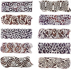 Royal Kraft Border Wooden Printing Stamps (Set of 10) - DIY Henna Fabric Textile Paper Clay Pottery Blocks Htag2177